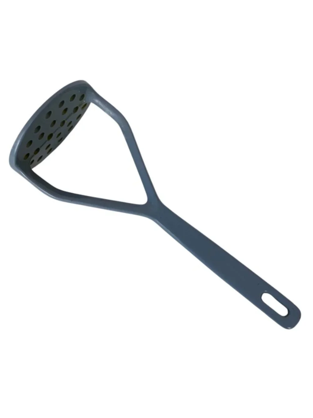 Vintage Ekco Blue Plastic Potato Masher With Ergonomic Handle & Hanging Hole